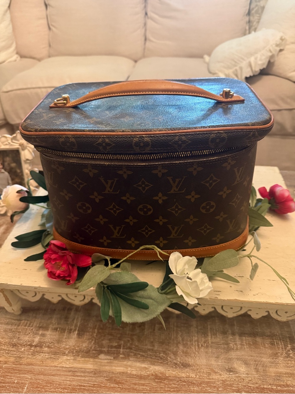 Louis Vuitton Brown Monogram Canvas Top-Handle Vanity Nice Train Case